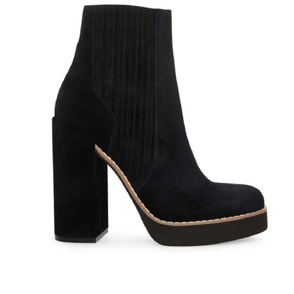 Steve Madden Joline Black Suede Booties Size 6